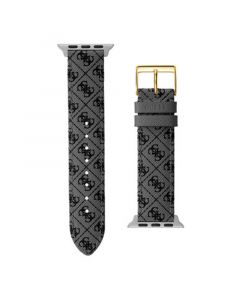 Women's Black Logo Leather Strap 42mm, 43mm ,44mm Apple Watch Band