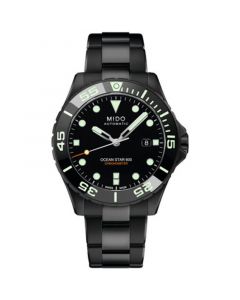 Men's Swiss Automatic Ocean Star 600 Chronometer Black PVD Stainless Steel Bracelet Watch 44mm