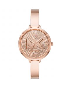 Women's Charley Three-Hand Rose Gold-Tone Alloy Half Bangle Watch 38mm