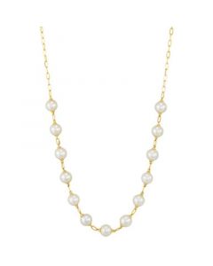 Cultured Freshwater Pearl (6 - 6-1/2mm) 18" Collar Necklace in 14k Gold