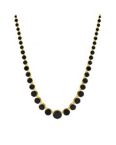 Onyx Graduated 18" Collar Necklace in 14k Gold-Plated Sterling Silver