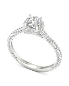 IGI Certified Diamond Halo Engagement Ring (1-1/3 ct. t.w.) in Platinum