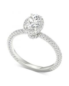 IGI Certified Diamond Oval Halo Engagement Ring (1-3/4 ct. t.w.) in Platinum