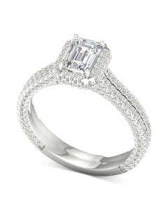 IGI Certified Diamond Emerald-Cut Double Row Engagement Ring (1-3/4 ct. t.w.) in Platinum