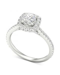 IGI Certified Diamond Halo Engagement Ring (1-1/2 ct. t.w.) in Platinum