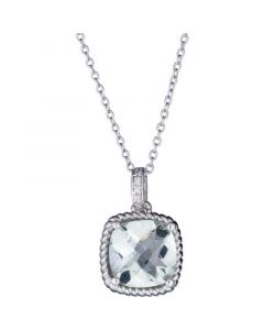 Pink Amethyst (3 ct. t.w.) & Diamond Accent 18" Pendant Necklace in Sterling Silver (Also in Green Amethyst & Sky Blue Topaz)