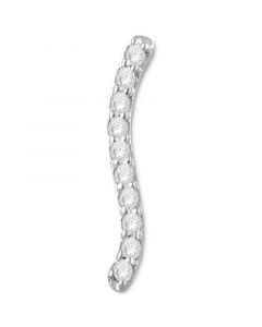 Diamond Curve Single Stud Earring (1/20 ct. t.w.) in 14k White Gold