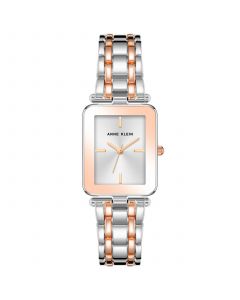 Women's Silver-Tone and Rose Gold-Tone Alloy Square Bracelet Watch, 22X27mm