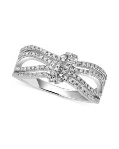 Diamond Knot Statement Ring (1/6 ct. t.w.) in Sterling Silver