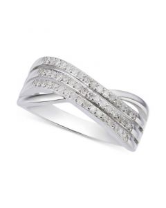 Diamond Triple Row Crossover Statement Ring (1/4 ct. t.w.) in Sterling Silver