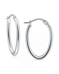 Polished Oval Small Hoop Earrings, 20mm, Created for Macy's