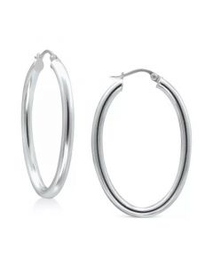 Polished Oval Medium Hoop Earrings, 25mm, Created for Macy's