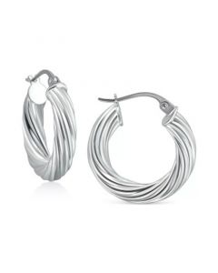 Wide Twist Small Hoop Earrings, 20mm, Created for Macy's