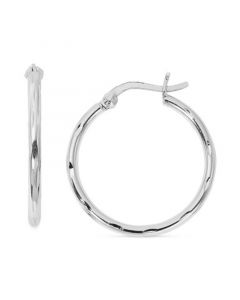 Polished Divot Small Hoop Earrings in Sterling Silver, 25mm, Created for Macy's