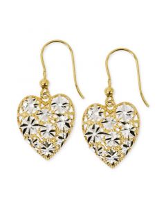 Openwork Filigree Heart Drop Earrings in Sterling Silver & 18k Gold-Plate, Created for Macy's