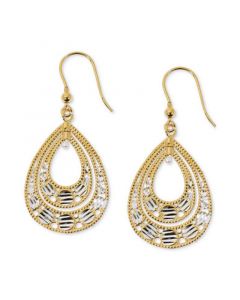 Openwork Teardrop Drop Earrings in Sterling Silver & 18k Gold-Plate, Created for Macy's