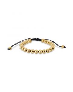 Polished Bead Cord Bolo Bracelet in Gold-Tone Ion-Plated Stainless Steel