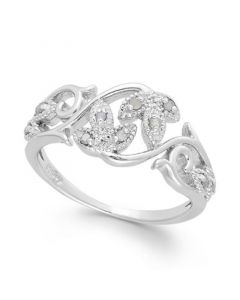 Diamond Vine Ring in Sterling Silver (1/10 ct. t.w.)