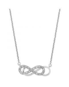 Diamond Double Infinity Pendant Necklace in Sterling Silver (1/10 ct. t.w.)