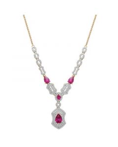 Ruby (2-5/8 ct. t.w.) & Diamond (1 ct. t.w.) 17" Fancy Collar Necklace in 14k Gold