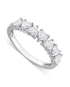 Diamond Heart-Cut Anniversary Band (1 ct. t.w.) in 14k White Gold