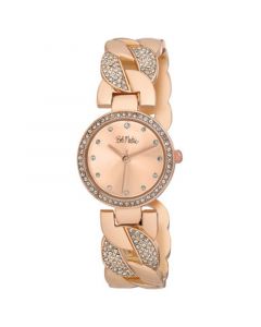 Unisex Interwoven Crystal Rose Gold-Tone Alloy Bangle Watch 26mm