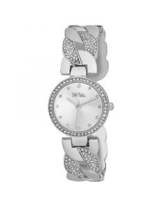 Unisex Interwoven Crystal Silver-Tone Alloy Bangle Watch 26mm