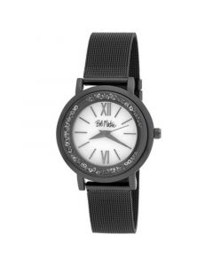 Unisex Rolling Stone Black Alloy Mesh Band Watch 34mm