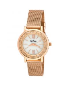 Unisex Rolling Stone Rose Gold-Tone Alloy Mesh Band Watch 34mm