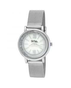 Unisex Rolling Stone Silver-Tone Alloy Mesh Band Watch 34mm