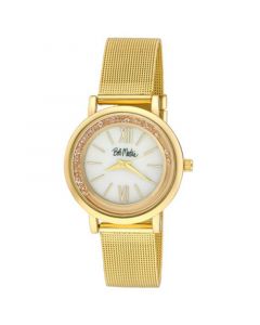 Unisex Rolling Stone Gold-Tone Alloy Mesh Bracelet Watch 34mm