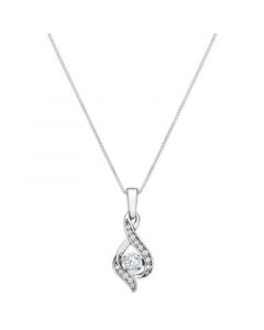 Diamond Teardrop 18" Pendant Necklace in 14k White Gold, Yellow Gold and Rose Gold (1/8 ct. t.w.)