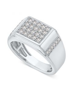 Men's Diamond Square Cluster Ring (5/8 ct. t.w.) in 10k White Gold