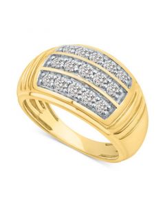 Men's Diamond Three Row Dome Ring (1 ct. t.w.) in 10k Gold