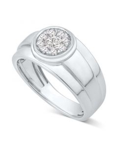 Men's Diamond Cluster Band (1/2 ct. t.w.) in 10k White Gold