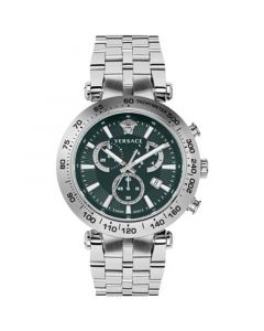 Men's Swiss Chronograph Bold Stainless Steel Bracelet Watch 46mm