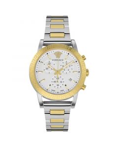 Women's Swiss Chronograph Sport Tech Two Tone Stainless Steel Bracelet Watch 40mm