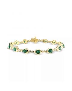 Emerald (7 ct. t.w.) & White Topaz (1-3/8 ct. t.w.) Pear Infinity Link Bracelet in Gold-Plated Sterling Silver (Also in Sapphire, Ruby & Tanzanite)