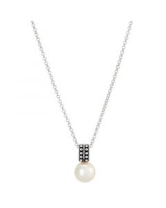 Cultured Freshwater Pearl (8-1/2mm) Solitaire 18" Pendant Necklace in Sterling Silver