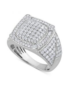 Men's Diamond Pavé Cluster Ring (2 ct. t.w.) in 10k White Gold