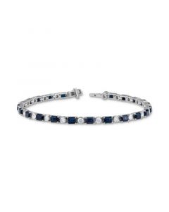 Sapphire (6-7/8 ct. t.w.) & Diamond (1-7/8 ct. t.w.) Tennis Bracelet in 14k White Gold