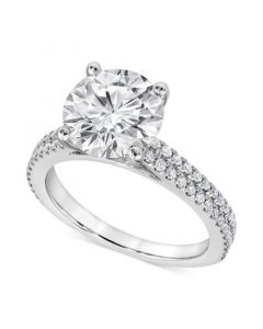 Certified Lab Grown Diamond Pave Set Engagement Ring (3-7/8 ct. t.w.) in 14k White Gold