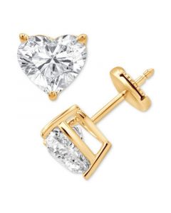 Certified Lab Grown Diamond Heart-Cut Stud Earrings (4 ct. t.w.) in 14k Gold