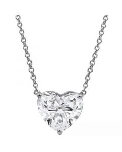 Certified Lab Grown Diamond Heart-Cut Solitaire 18" Pendant Necklace (3 ct. t.w.) in 14k Gold