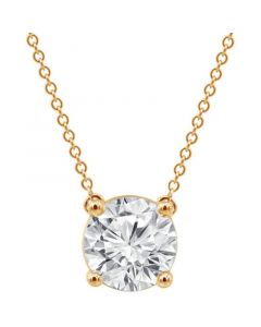 Certified Lab Grown Diamond Solitaire 18" Pendant Necklace (3 ct. t.w.) in 14k Gold