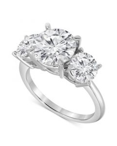 Certified Lab Grown Diamond Three Stone Engagement Ring  (5 ct. t.w.) in 14k White Gold