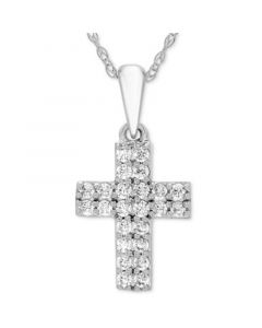 Diamond Cross 18" Pendant Necklace (1/5 ct. t.w.)