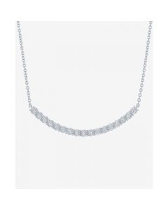 Diamond Curved Bar 18" Collar Necklace (1/10 ct. t.w.) in Sterling Silver