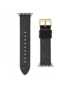 Women's Black Glitz Flexible Silicone Strap 42mm, 43mm ,44mm Apple Watch Band