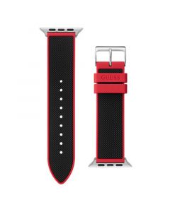 Men's Black on Red Silicone band compatible with Apple 42mm, 43mm, 44mm watch